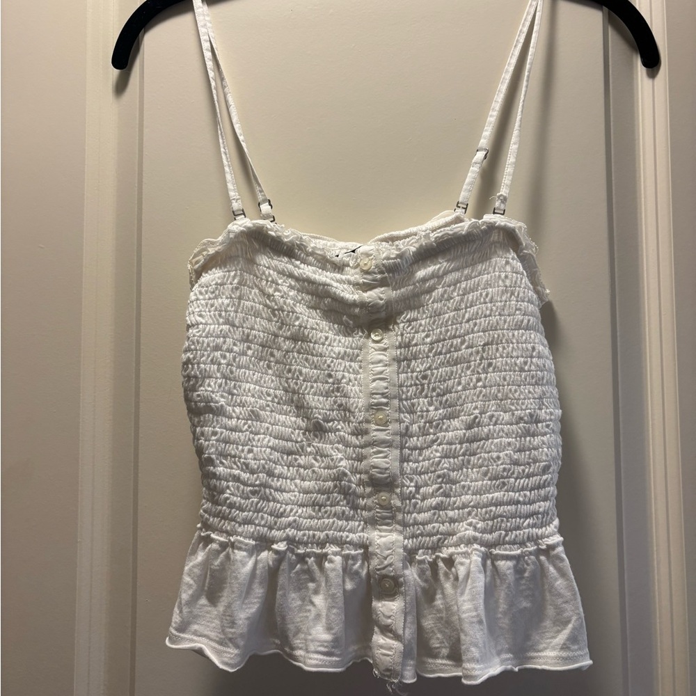 White Smocked Women's Top